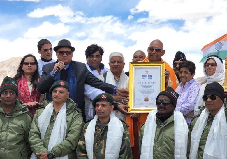 Mass Yoga at Pangong Lake gets included in World Book of Records